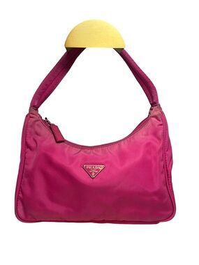 Prada Hot Pink Nylon Hobo Tessuto Mini Hand Bag